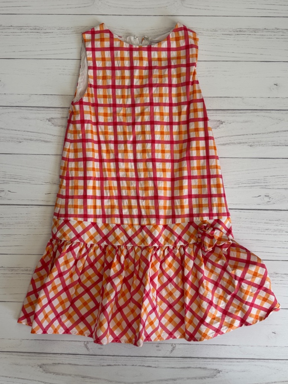 Classic prep Colorful Plaid Sleeveless Dress - Pink, Orange, Yellow